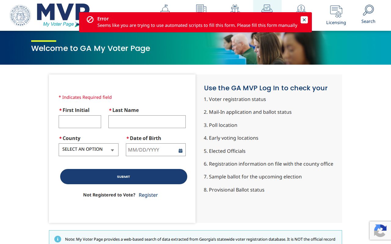 McDonough voter records lookup on Georgia My Voter Page
